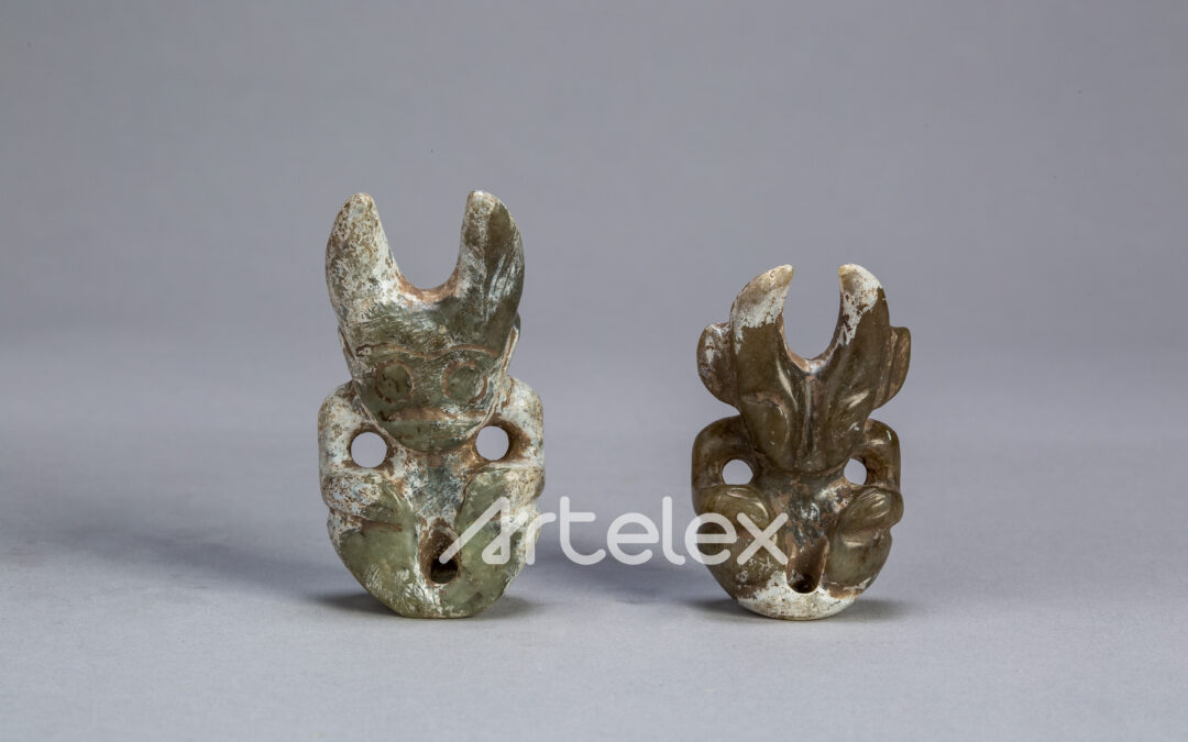 A Pair of Animal-Human Figure and Human Figure
