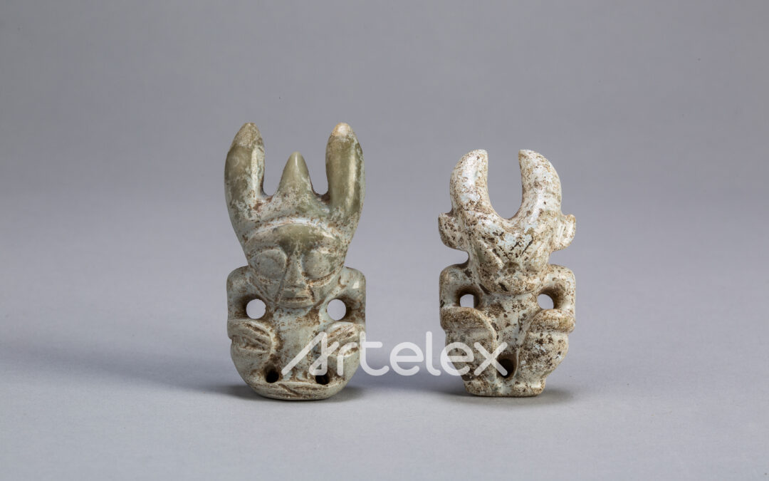 A Pair of an Animal-Human Figurine and a Human Figurine